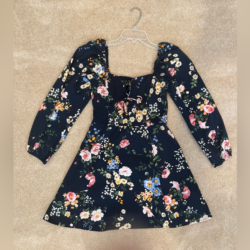 Abercrombie & fitch navy blue floral dress